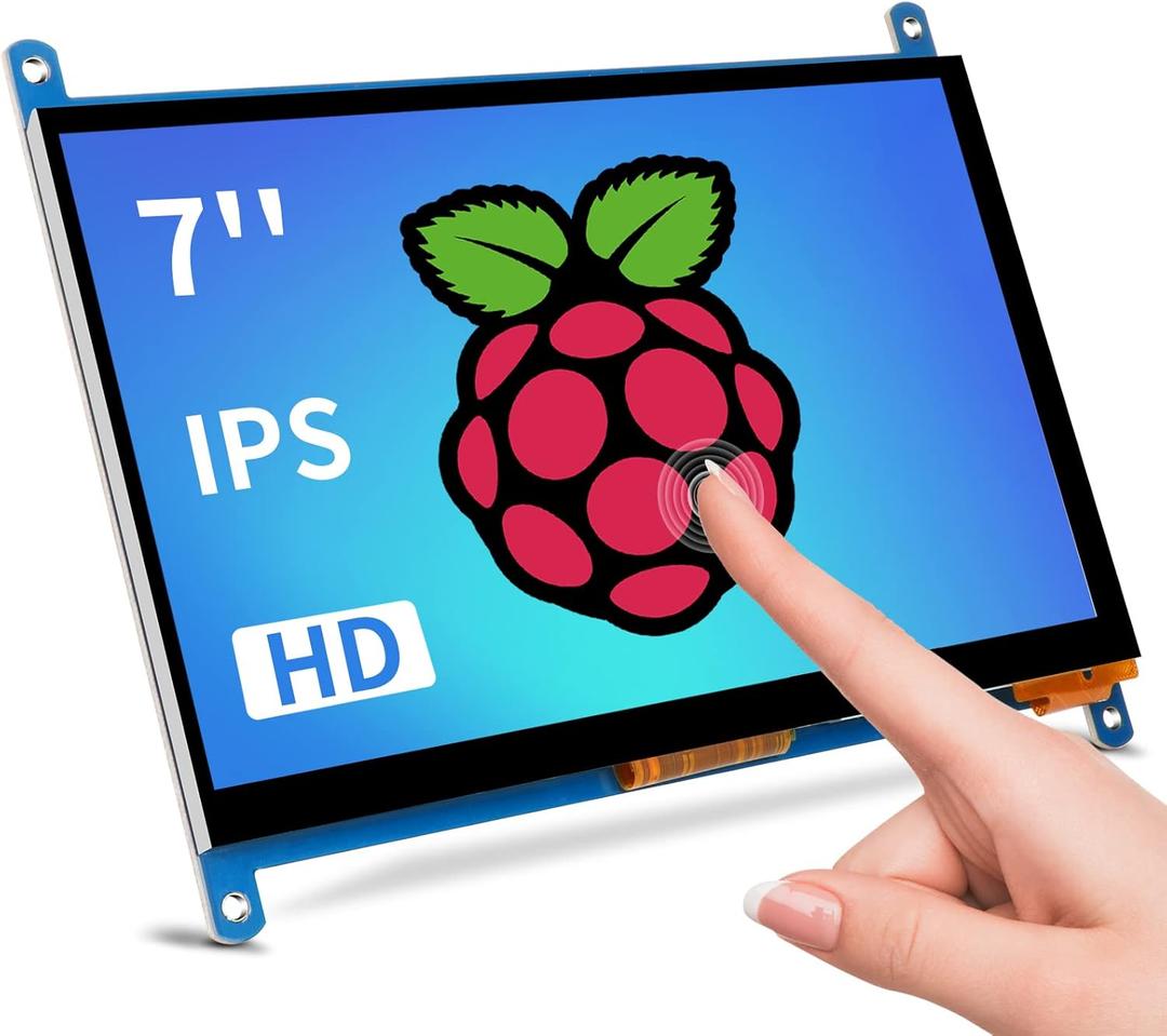 Raspberry Pi Screen 7inch Monitor IPS 1024x600 HDMI Capacative 7'' Touch Screen Monitors Compatible with 3B+/3/2 B/B+/ Banana Pi Windows10/8.1/8/7 Driver Free 5-Point Raspberry pi Display