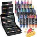 96 Colors Glitter Brush Markers,48 Pack Dual Tip Brush Glitter Marker for Doodle Writing, Glitter Art Crafts Adults DIY Crafts Greeting Birthday Cards Making