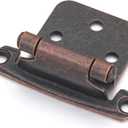 10 Pack (5 Pair) Antique Copper (Oil Rubbed Bronze) Self Closing Cabinet Hinges for Kitchen Cabinet Door, 1/2" Overlay (Variable) Semi Concealed Kitchen Cabinet Hinges