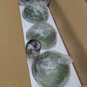 Modern 3-Pack Glass Globe Pendant Lights, Gray Green Modern Pendant Lighting for Kitchen Island, Glass Hanging Lamps for Dining Room Living Room Bedroom, Medium 7.87 Inch Fixture (Bulbs Not Included)