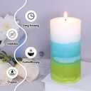 Mint Scented Pillar Candles - 3x6 inch Aromatherapy Candles, Long Lasting 70+Hours Clean Burning, Perfect for Meditation Spaces, Home Offices