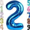 2 Numbers Balloon 40 Inch Dark Blue Two Balloon Number Birthday Decor, 2nd 12 21st Party Celebration Decorations Graduations Wedding Baby Shower