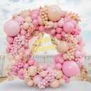 DBKL Pink Balloon Garland Arch Kit, Double Stuffed Dusty Rose Light Pink Balloons with Apricot, Pastel Pink, Boho Blush Balloons for Girls Baby Shower Birthday Wedding Party Decorations