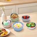 4 Pack Stainless Steel Baby Bowls with Suction, 2-in-1 SUS304 Toddlers Bowl & Removable Silicone Suction Kids Bowl Anti Scald Non Toxic Snack Container for Baby Food Feeding