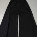 QINSEN Womens 2 Piece Sets Long Sleeve Slim Fit Crop Tops Wide Leg Pants Matching Lounge Set (Small, Black)