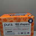 Pura Size 1 Eco-Friendly Diapers (4-11lbs) Hypoallergenic, Soft Organic Cotton Comfort, Sustainable, Wetness Indicator, Allergy UK, Newborn, Bulk Buy, 6 Packs of 32 (192 Baby Diapers)