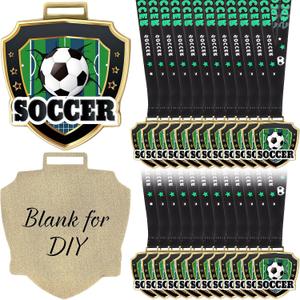 12/24/36 Pcs 2.56" Award Medals Bulk with Neck Ribbon Sport Winner Medal Trophy for Team Tournaments Prize Gift Participation Competition Party Favor