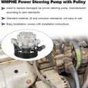 WMPHE Power Steering Pump with Pulley Compatible with Honda Accord DX EX LX 2.4L 2003 2004 2005, Replacement for 21-5341, 96-5341, 56110-RAA-A01