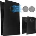 Faceplate for PS5 with Cooling Vents and Dust Filter DOBEWINGDELOU Face Plate Console Cover Replacement Side Plate Shell for PS5 Digital Edition Dustproof Accessories ABS Case Black