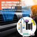Tellegloww AC Leak Detector Kit, R1234yf R134a R410a AC Oil UV Dye Injector Kit Refrigerant Leak Detector Tool Low Side Quick Coupler Mini Split Adapter Glasses Flashlight