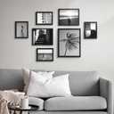 Real Glass Collage Picture Frames - 7 Pack, Gallery Frame Set, Multi Sizes Including 11x14, 8x10, 5x7, Collage Wall Decor for Hanging or Tabletop Display, Black