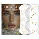 20 Pcs Gold Face Makeup Patches, Glitter Freckles Face Tattoo Gold Makeup, Glitter Freckles, Sparkle Makeup Patches, Waterproof Face Glitter Temporary Tattoos for Women