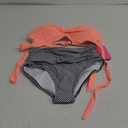 Tempt Me Women Two Piece Vintage Swimsuit Retro Halter Ruched High Waist Bikini with Bottom S