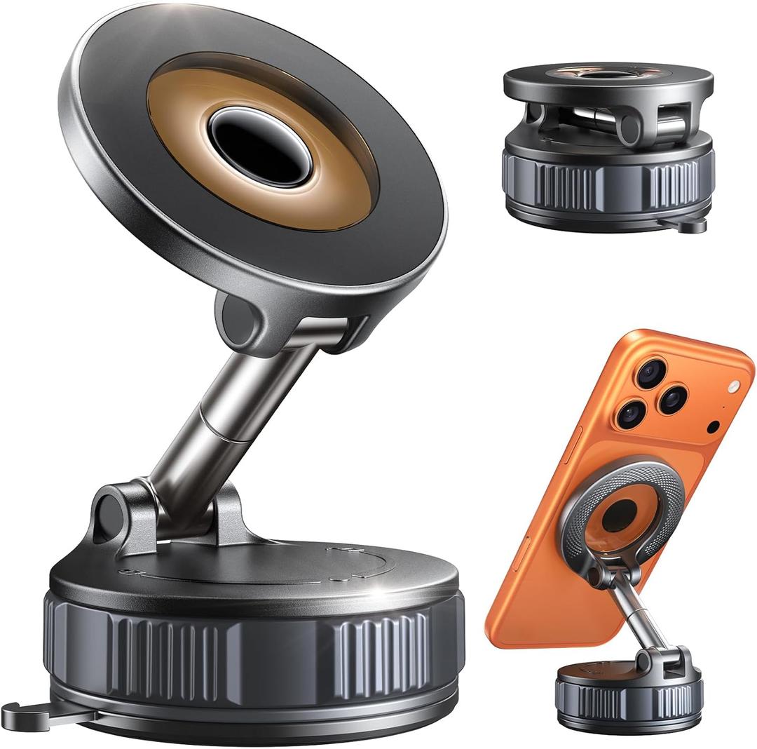 Magnetic Phone Holder for Car [98+ LB Strongest Suction & 2800gf Strongest Magnetic] 360 Adjustable Car Phone Holder for Magsafe Phone Holders for Your Car for iPhone 17 Pro Max 16 15 14 13 12 Plus (Dark Black)