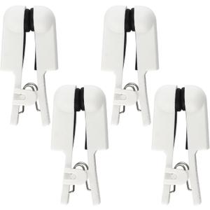 Ear Clip Electrode Double, 4PCS Sided Rubber Head Comfortable, Universal Compatibility(White)