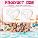 Lenwen 6 Pack Inflatable Heart Pool Float 43''/ 31'' Blow up Heart Shaped Swimming Tube for Valentines Wedding Bachelorette Bride Pool Floaty Beach Party Toys Gifts(White)