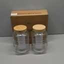 2 Pack 1 Gallon Glass Drink Dispenser with Bamboo Lid, Beverage Dispenser with Stand, Drink Machine for Lemonade, Iced Drinks Kombucha Dispenser