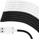Frienda 10 Pcs Spiral Cable Protector, Chargers Cord Protector Data Cable Protective Sleeve Headphone Saver Charger Protective Data Lines Cover for Phone USB Prevent Pets from Biting(Black and White)