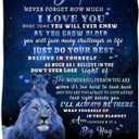 to My Nephew Gifts Blanket from Uncle, Blue Lion Blankets for My Nephew, Gifts from Uncle or Aunt, Christmas Auntie to Nephews Birthday Gift Super Soft Flannel Blanket for Bed Sofa Decor 50"x60"