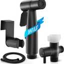 Black Handheld Bidet Sprayer for Toilet, Jet Sprayer for Toilet Muslim Shower, Adjustable Cloth Diaper Sprayer Bidets Attachment for Toilet, Bidet Hose for Feminine WashMatte Black