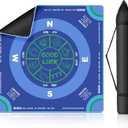 QUEENLINK Mahjong Mat for Table with Carrying Bag, 32.4" x 32.4" Non-Slip Neoprene Mahjong Mat with Rules, Noise-Reducing Gaming Mat for Mahjong, Poker, Cards, Board and Tile Games - Blue