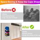 2 x Hat Organizer for Baseball Caps, 2 Pack Hat Rack for Wall, Wall Mounted Adhesive Cap Rack, Hat Holder Hanger Hold Up to 20 Cap, Baseball Hat Storage Organizer for Door, Closet, Bedroom (White)