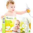 Airmed's Vac Nasal Aspirator Baby. CLINICALLY Tested, Safe and Gentle. Baby Nose Sucker with 2 Suction Heads and Cleaning Brush. Safe and Gentle Baby Nasal Aspirator with Strength of a Vacuum Cleaner