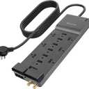 Belkin Power Strip Surge Protector with 12 AC Multiple Outlets, 10 ft Long Flat Plug Heavy Duty Extension Cord for Home, Office, Travel, Computer Desktop, Laptop & Phone Charging Bricks (4,156 Joules)
