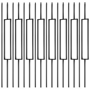 16 Pcs Wrought Iron Balusters 44 Inches Iron Balusters for Staircase Hollow Stair Spindles 1/2" Balusters for Staircase Interior Satin Black Metal Deck Balusters