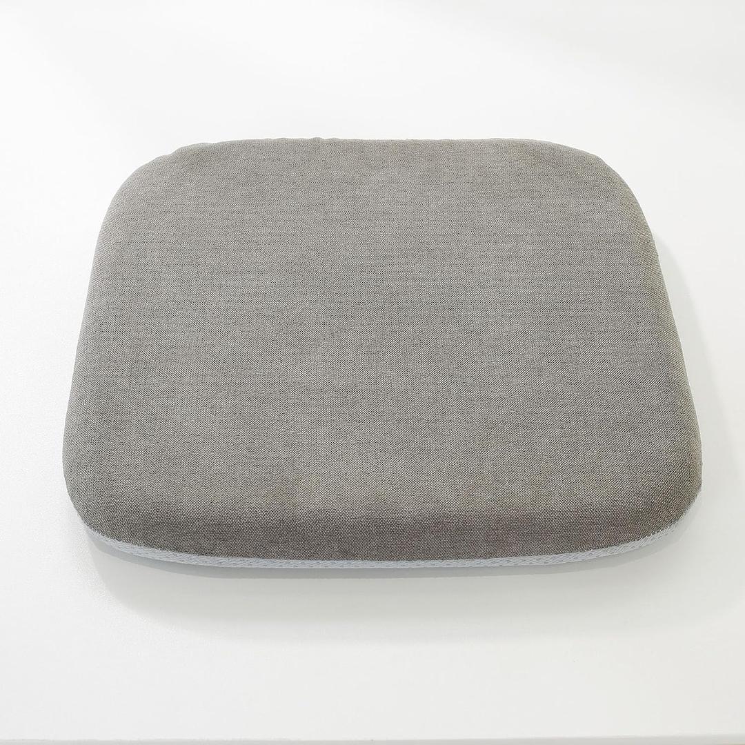 vctops Memory Foam Chair Cushions with Ties for Dining Chairs, Non Skid Rubber Chair Pads Seat Cushion with Washable Removable Cover for Office and Kitchen Chairs (Mid Grey,20"x20")
