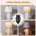20.5" Modern White Ceramic Table Lamp Set of 2 for Bedroom Living Room Desk Lamp Small Bedside Lamps with Nightlight for Study Room Office Dorm Nightstand Lamp Side Table Lamp-LED Bulbs Include