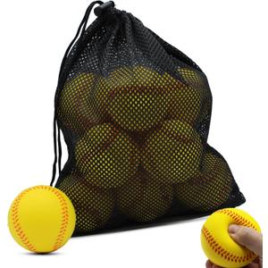 Magicorange 12 Pack Foam Baseballs Practice Foam Softballs 11 inch Training Baseballs Unmarked Baseball Soft Toss, Batting, Fielding, Hitting, Pitching (Yellow)