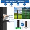 4-8FT Complete Set 36" Cable Railing Post Kit(35"x2"x2"), 3pcs Stainless Steel Black Flat Top Surface Mount Level Posts, 1/8" Wire Rope(No Handrail), Swageless Cable Railing System Kit,MY07-LP