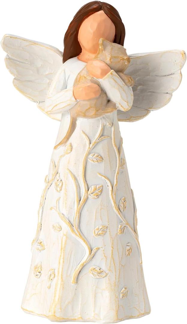 Hand-Painted Resin Angel Holding Cat Memorial Figurine - 5.8-Inch Sympathy Gift for Pet Loss, Comforting Remembrance Keepsake for Cat Lovers & Cat Moms, Healing Tribute to Cherished Companions