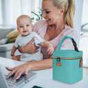 Breastmilk Cooler Bag with Ice Pack, Mancro Insulated Baby Bottle Tote Bag Fits up to 6 Bottles of up to 9 Ounces, Baby Bottle Bag for Nursing Mothers, Green