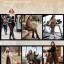 Vertvie Fleece Lined Tights Women Crotch One Seam Line Warm Sheer Pantyhose Fake Translucent Thermal Thick Tights Leggings (Small-Medium Tall)