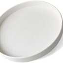 VCREATC White Round Small Tray (6.5 inch) for Bathroom & Kitchen Decor - Decorative Vanity Tray, Coffee Table Tray, Countertop Organizer for Perfume, Soap, Jewelry - Sturdy Plastic Serving Tray