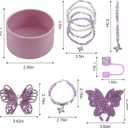 10PCS Accessories for Stanley Cup Tumbler Accessories 40&30oz, Diamond Butterfly Charms for Stanley Cup Including Straw Cover Topper Silicone Tumbler Boot Stickers Bracelets Handle Charm