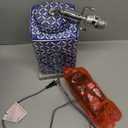 JONATHAN Y JYL3006A 23" Traditional Chinoiserie Blue and White Ceramic Table Lamp, Bedside Lamp for Living Room, Bedroom Nightstand, End Table Desk Lamp with White Linen Drum Shade, LED Bulb Included