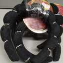 4 x black puffy padded spa headband decorated