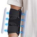 Niceuare Elbow Brace with 2 Removable Metal Splints - Adjustable Elbow Support for Tendonitis, Cubital Tunnel Syndrome, and Ulnar Nerve Entrapment Pain Relief Fit Men  Women (One Size, Black)