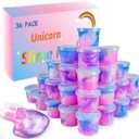 36 Packs Unicorn Slime Kit, Unicorn Party Favors for Kids, Pretty Stretchy & Non-Sticky Galaxy Slime Pack, Slime Party Favors for Girls & Boys Goodie Bag Stuffers, Small