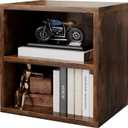 FUSUNBAO Magic DIY Storage Organizer - Stackable Cubes for Home Books, Clothes, Toys-Modular Cubby Storage System-Office Cubical-Bookcase Closet (Antique Brown, 1 Layer Cube)