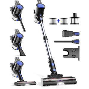 XenonLab Cordless Vacuum Cleaner, 45KPA Stick Vacuum Cleaners for Home with Up to 45 Mins Runtime, 6-in-1 Rechargeable Lightweight Vacuum with Powerful Suction for Carpets, Pet Hair, Hardwood Floors