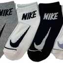 Nike Little Boy Cushioned Quarter Socks 6 Pack (5-7, Black/White/Grey)