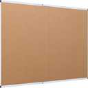 VIZ-PRO Cork Bulletin Board/Foldable Noticeboard, 36 X 24 Inches, Silver Aluminium Frame
