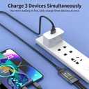 Hididi 100w Multi Fast Charging Cable, 3 in 1 Multi USB Cable Fast Charging Cord with IP/Type C/Micro USB Ports for Cell Phones