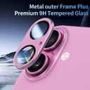 [2 Pack] for iPhone 16/16 Plus Camera Lens Protector, 9H Tempered Glass Metal flat Covering Design, Anti-Fingerprint Camera Cover, Ultra HD Clarity, Military Grade Protection, Purple