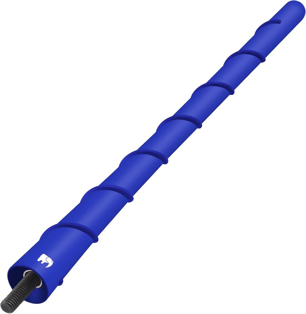 ONE250 8" inch Spiral Flexible Copper Core Antenna, Compatible with Jeep Wrangler JK JKU JL JLU Rubicon Sahara Gladiator (JL) [JT] Renegade Cherokee - Designed for Optimized FM/AM Reception (Blue)