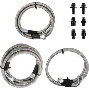 maXpeedingrods 47RE Transmission Cooler Lines Kit for Dodge Ram 2500/3500 Cummins 5.9L 1996-2002, Stainless Steel & PTFE, SS Braided Transmission Lines